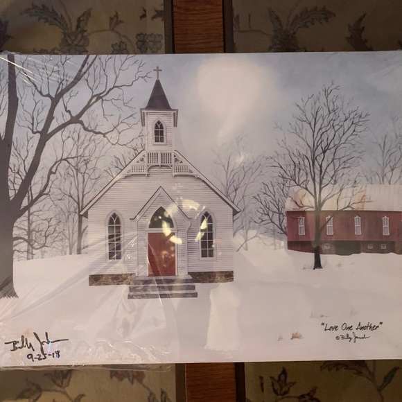 Autographed Billy Jacob’s “Love one Another” Winter Barn Scene - Picture 8 of 10